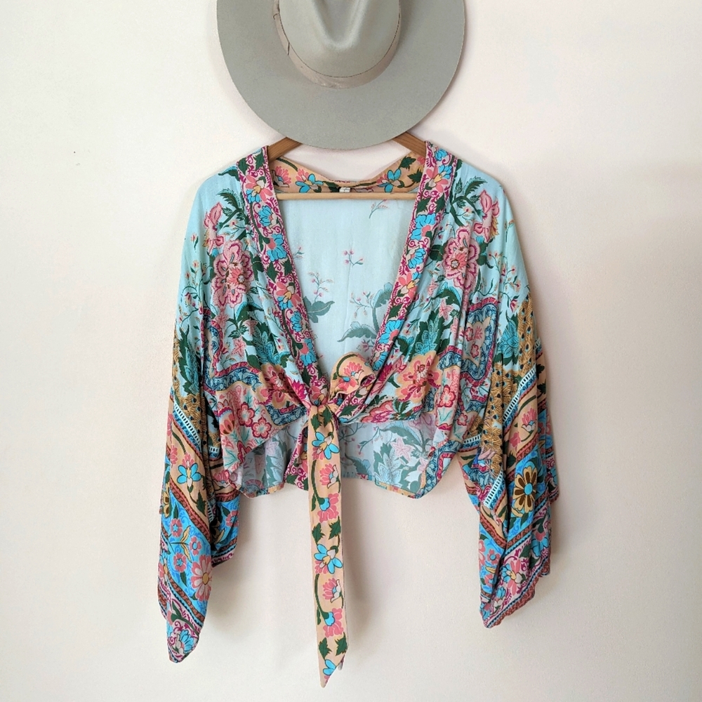 Spell Lotus half-kimono wrap top M